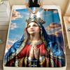 1PC Woman praying with crown sky Print Blanket Warm Soft Fluffy Kids and Adult Sofa Bed Throw Blanket Outdoor Travel Camping RV