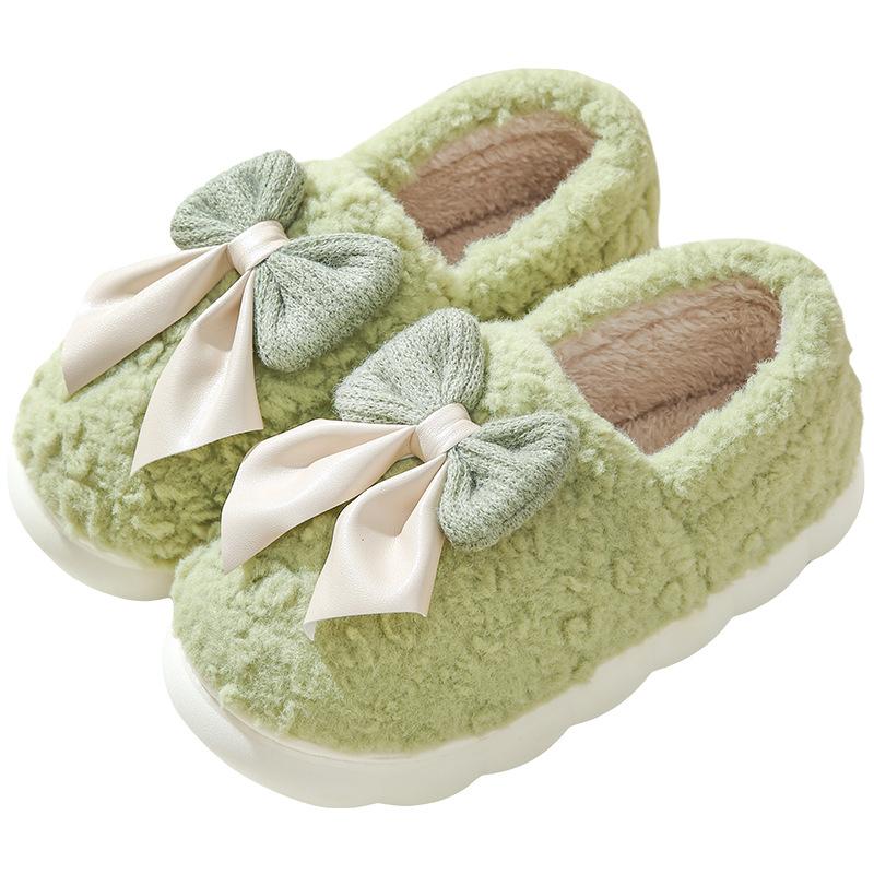 Butterfly Knot Cotton Shoes Anti Slip Plush Cotton Shoes
