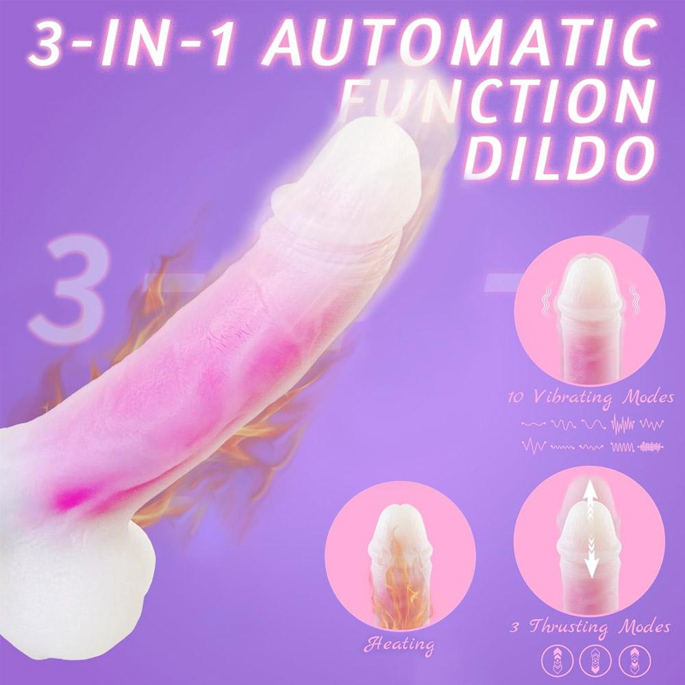 Vkládací dildo Vibrační erotické hračky se 3 režimy vkládání a 10 režimy vibrací a vyhřívání Dálkové ovládání análního stimulátoru G-Spot Dildo pro dospělé