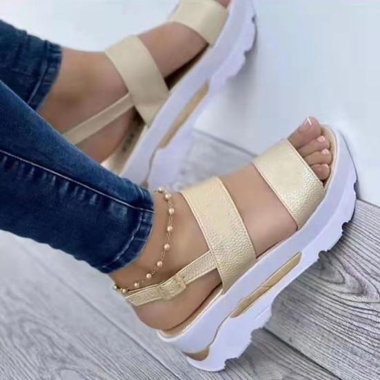 

1 пара платформа летние сандалии повседневные стильные peep toe клинья обувь