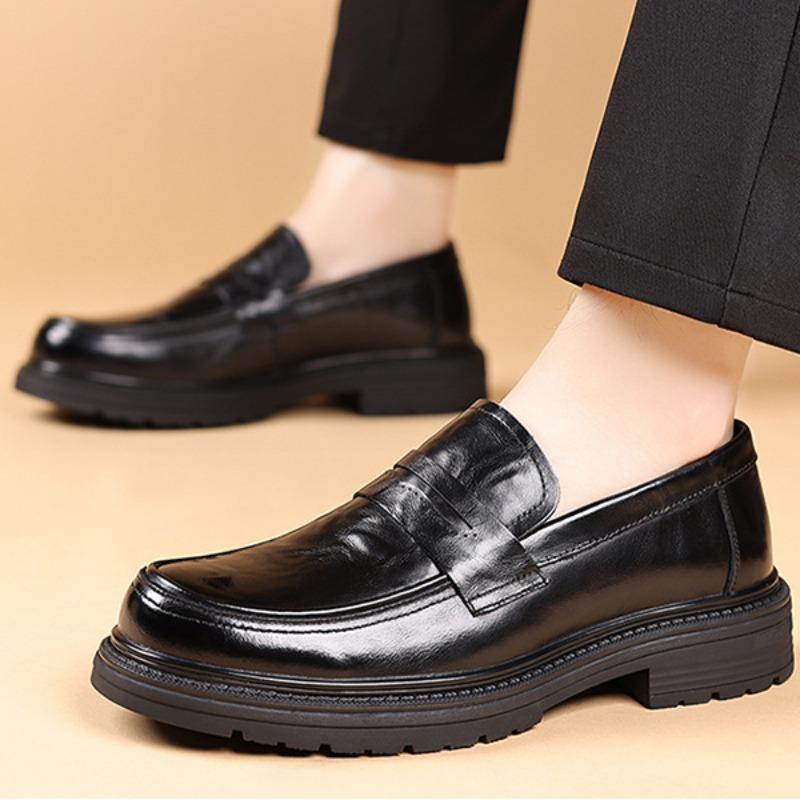 FashionLuxury Genuine Leather Shoes for Men Spring Autumn Soft-soled Men's Designer Platform Shoes Fashion Increase Dress Shoe Man