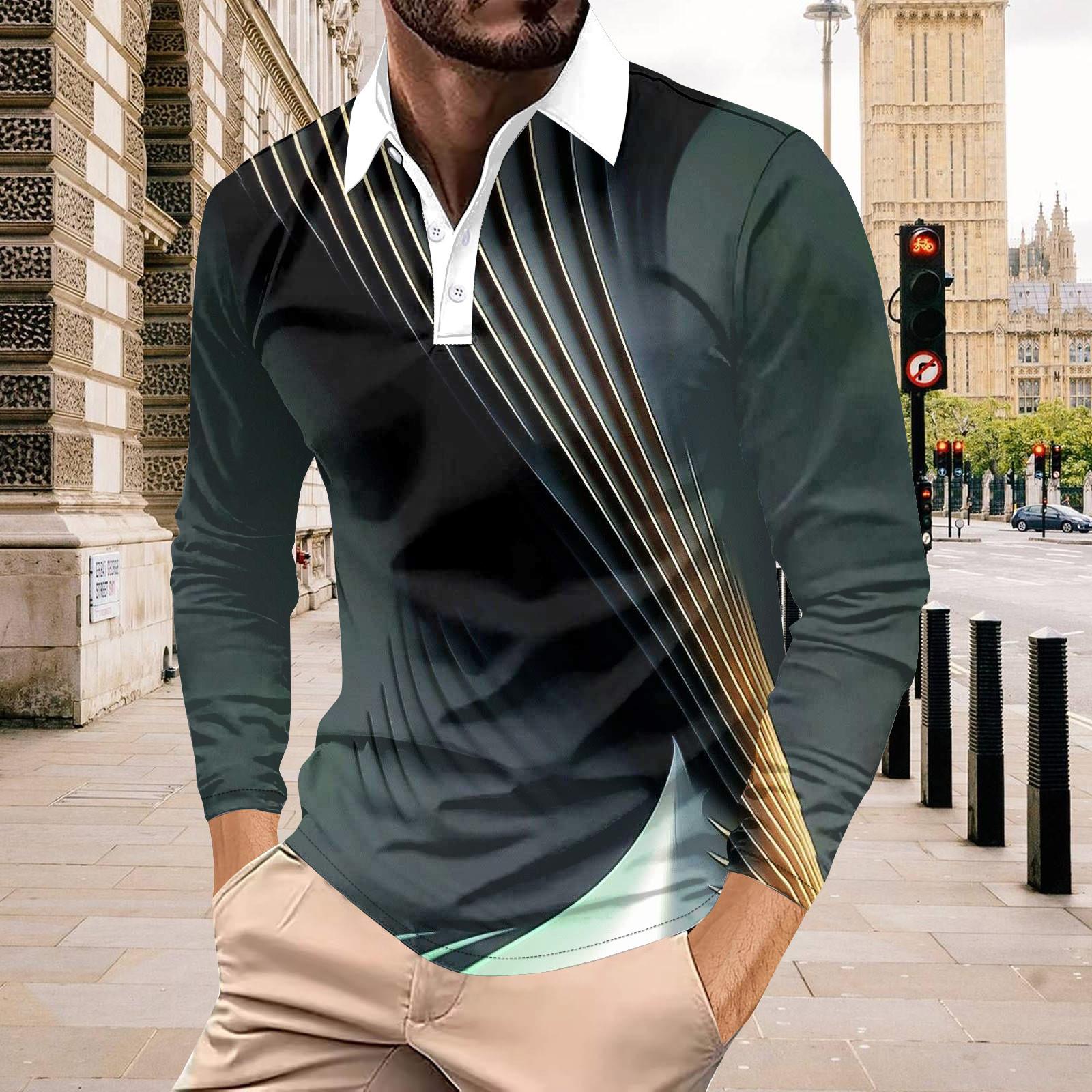 

Мужская рубашка для гольфа, повседневная спортивная, с V-образным вырезом, ребристый воротник, с длинным рукавом, модная, повседневная, однотонная, однотонная, весна-лето, стандартная посадка XL