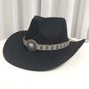 Wide Brim Western Cowboy Cap Cotton Cowgirls Visor Cap Fashion Tibetan Hat  Dance Party