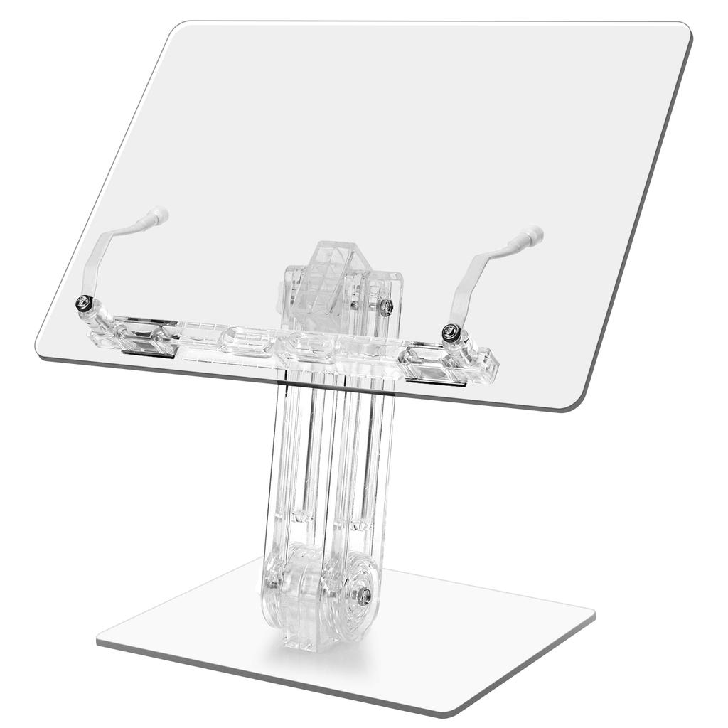 Acrylic Book Holder Stand Height Adjustable Reading Book Rest 180 Degrees Rotation Tablet Phone Holder Study Office Accessory