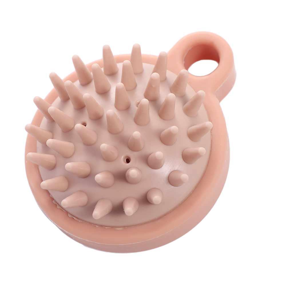 Body Brush Comfortable Silicone Shampoo Brush Pink Soft Hair Washing Comb Portable Round Scalp Massage Brush Women Men