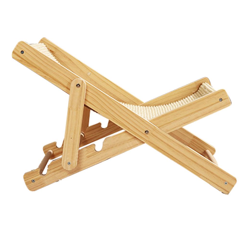 Kočičí houpací síť postel 4 rychlosti nastavitelná prodyšná dřevěná vyvýšená pelíšek pro domácí mazlíčky pro vnitřní koťátko sisal