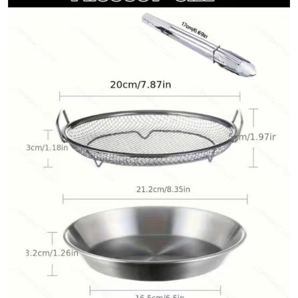 3Pcs Kitchen Accessories, Stainless Steel Drain Basket, Tray & Food Tongs, Durable Kitchen Tools, Practical Kitchen Items