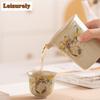 230 ml ręcznie robiony kremowy dzbanek do herbaty z porcelany Ru Kiln, ręcznie chwytający kubek do herbaty Cha Hai Household Justice Cup Teaset Craft Supplies