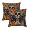 Mexican Catrina Girl Day Of The Dead Sugar Skull 2 Pcs Square Pillowcase Pillow Cover Cushion Throw Pillow For Home Bedroom