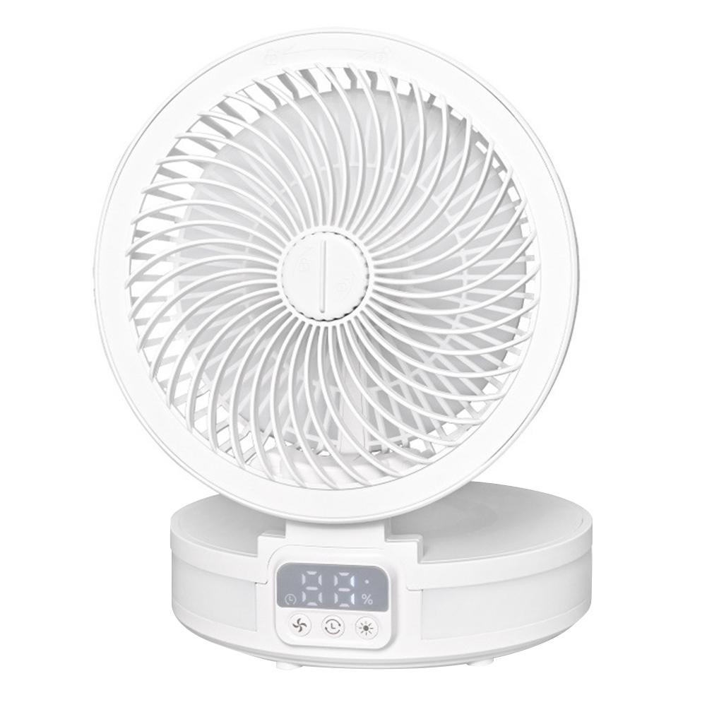 Battery Operated Fan Folding Oscillating Rechargeable Fan with LED Lights Desk Fan for Home Office Camping