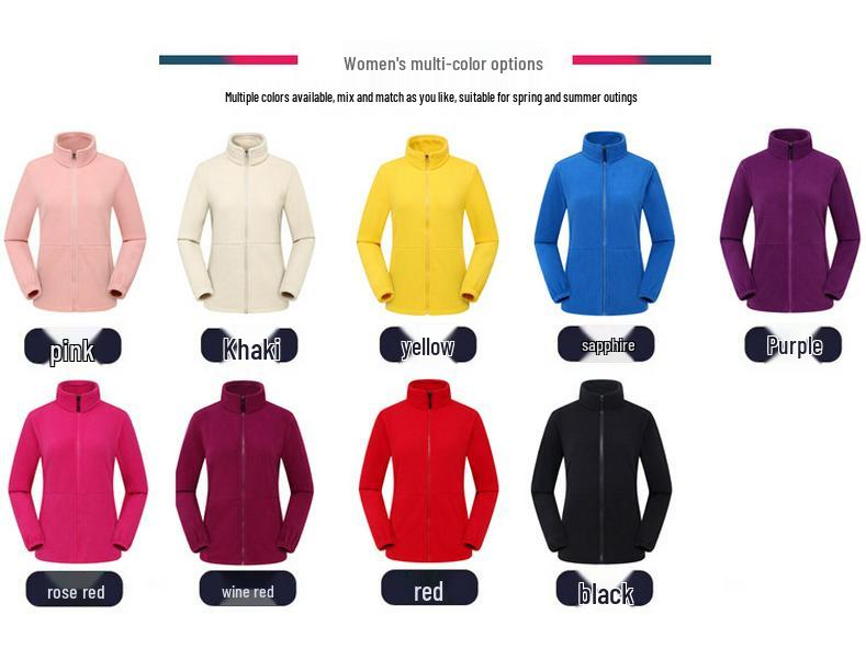 Outdoor Fleece Jacket for Men & Women - Thick Warm Polar Fleece Cardigan with Optional Logo for Autumn/Winter.