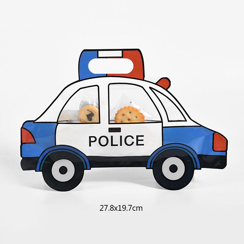 

10 шт. строительный грузовик конфеты подарочный пакет полицейская машина экскаватор печенье закуски сумки на молнии детский день рождения сувениры декор поставки 10Pcs