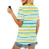 Camicia Estiva da Donna a Maniche Corte con Scollo a V Business Casual T-Shirt Larga Abbigliamento Moda Trendy Top