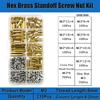 Male Female Hex Brass Standoff Spacer Kit M2M2.5 M3 M4 Brass Round Standoff with 304 Screw and Hex Nut pcb motherboard standoff