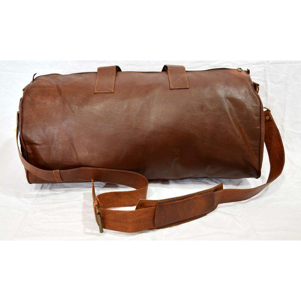 Men's Genuine Leather  Large Vintage Duffle Travel Gym Weekend Overnight Bag