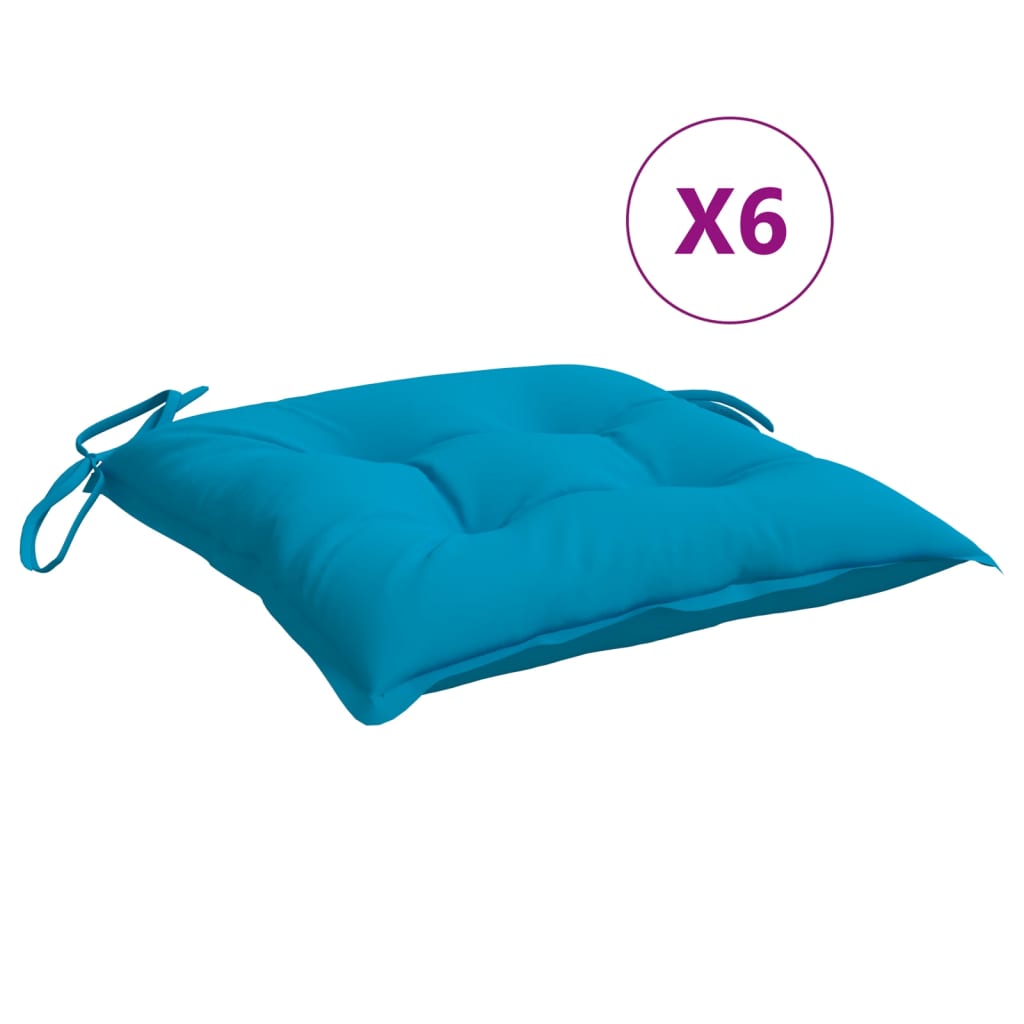 6 Piece Light Blue Pallet Cushions 50 x 50 x 7 cm Oxford Fabric