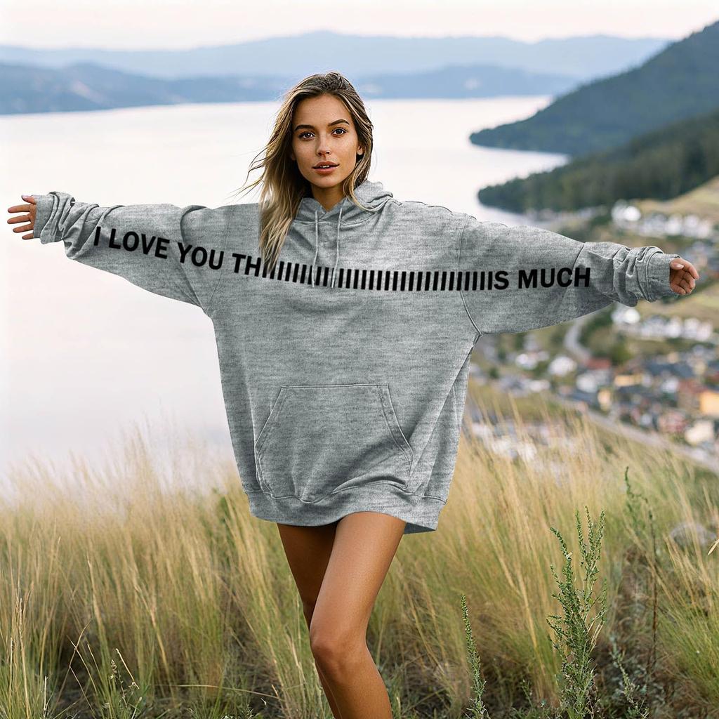 Damen Modisches Lässiges Langärmeliges Paare Buchstaben-Print Kapuzen-Sweatshirt