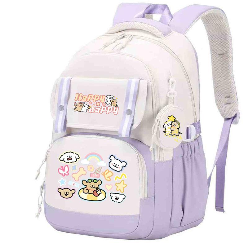 Line puppy cute college style schoolbag large capacity foreign trade campus junior high school students versatile children's backpack