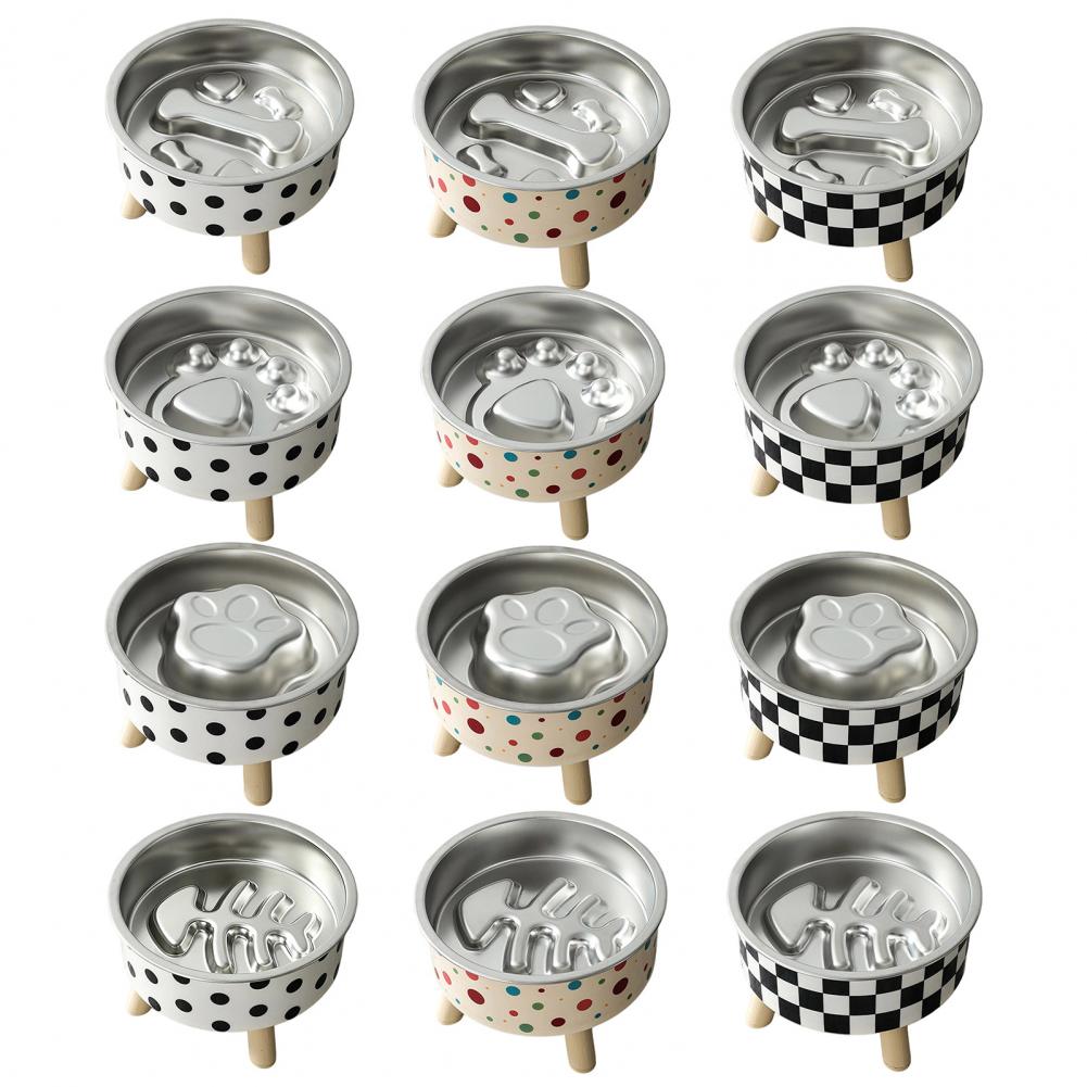 Slow Feeder Cat Bowl Anti Pet Bowl Elevated Cat Bowl with Removable Stainless Steel Slow Feeder Dish for Small Dogs Cats