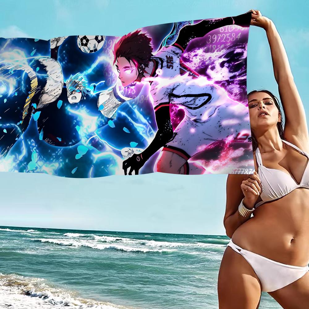 Anime Blue Lock Microfiber Blanket Quick Drying Beach Towels Oversized Printing Super Absorbent Pool Towel Blanket
