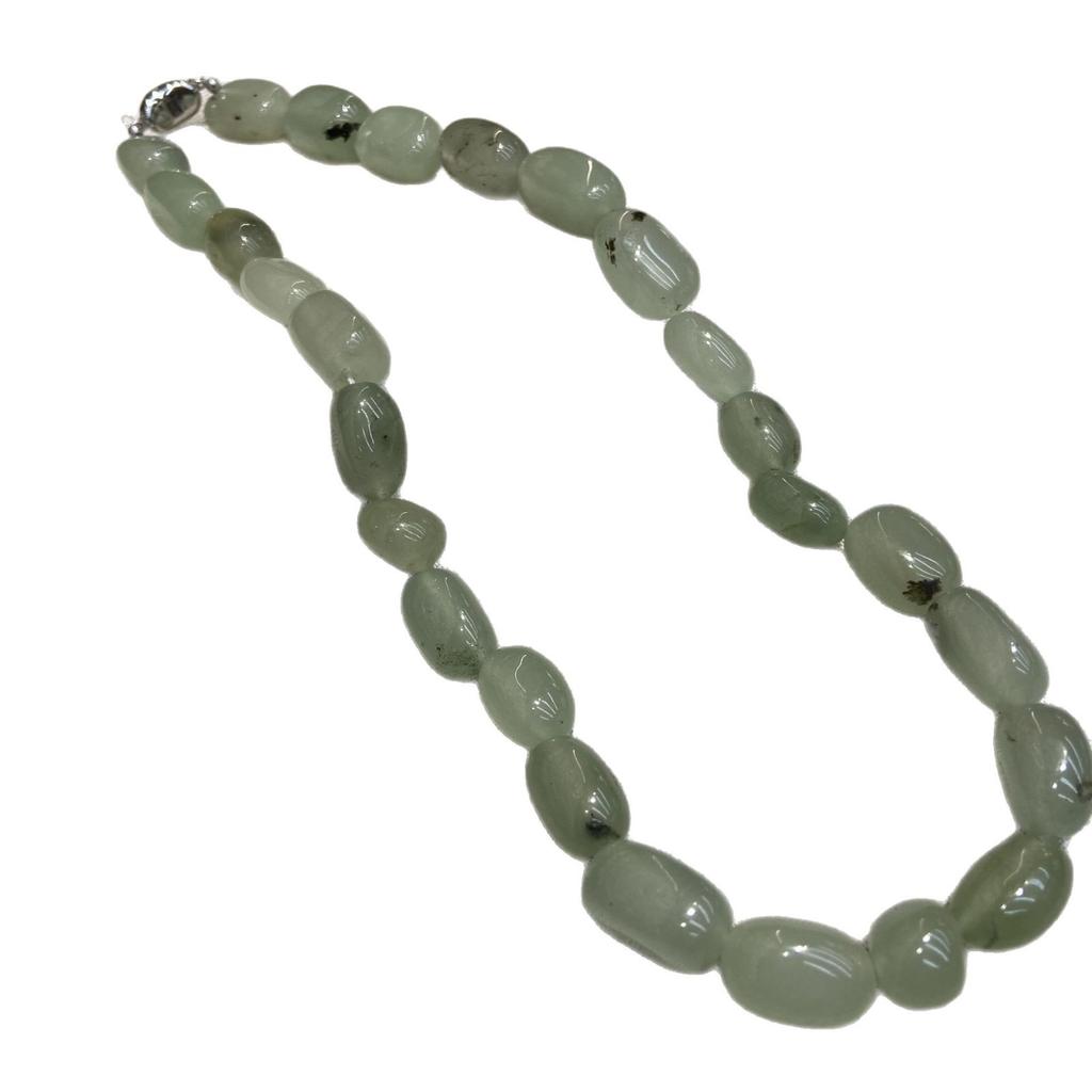 Special-Shaped Natural Stone Green Dongling Crystal Beaded Necklace Special-Shaped Irregular Crystal Colored Stone Necklace Female Personality Design
