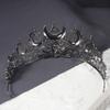 Vintage Style Queen Crown Black Color Baroque Crown Dark Star Headpiece  for Women