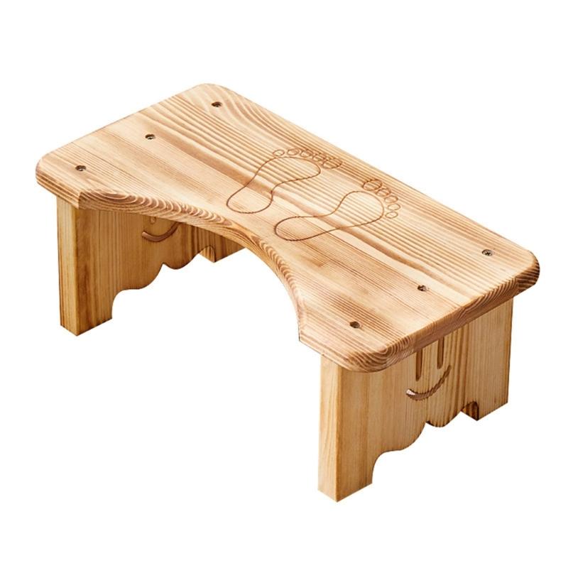 Portable Wood Step Stools Squatting Tool Toilet Bathroom Footstool Office Desk Simple Foot Stools Foot Seat Rest Helper