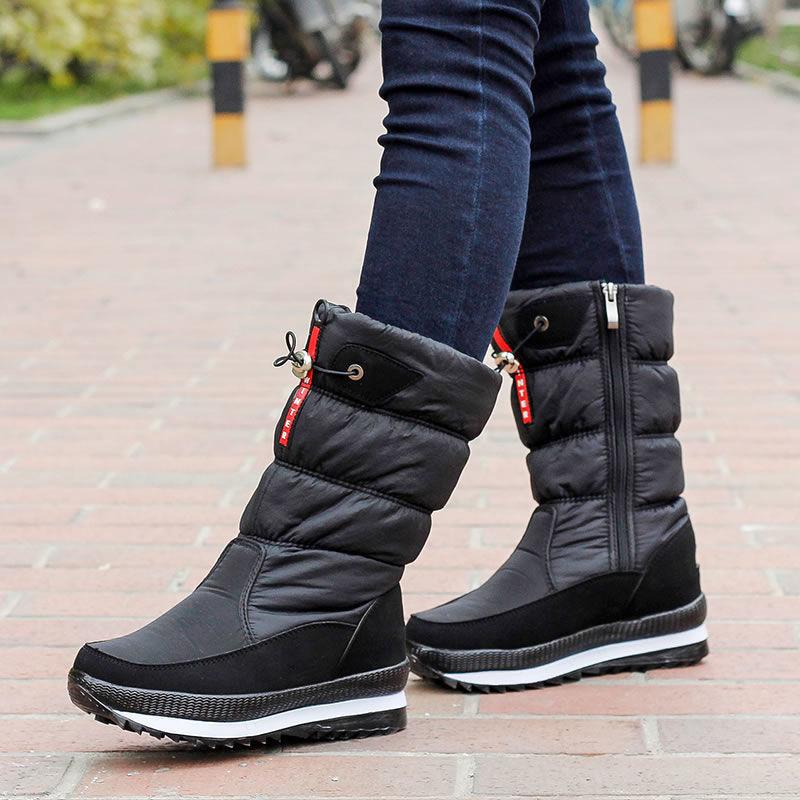Women's Winter Padded Waterproof Comfortable Warm Cold -40 ° Lightweight Hiking Waterproof Non-slip Thick-soled Snow Boots