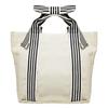 DIVA Rose Women's Mini Canvas Tote Bag, Small, Handbag, Lunch Bag, Ribbon (White [No Charm])