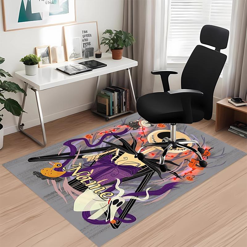 Custom Name The Nightmare Before Christmas Printed Carpet, for Office Chair Living Room Bedroom Kitchen Room Decor Gifts.