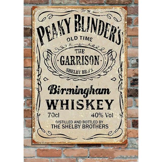 Vintage Peaky Blinders Tin Sign Retro Metal Art Plaque for Home Bar Pub Cafe Restaurant Wall Decor X Inch