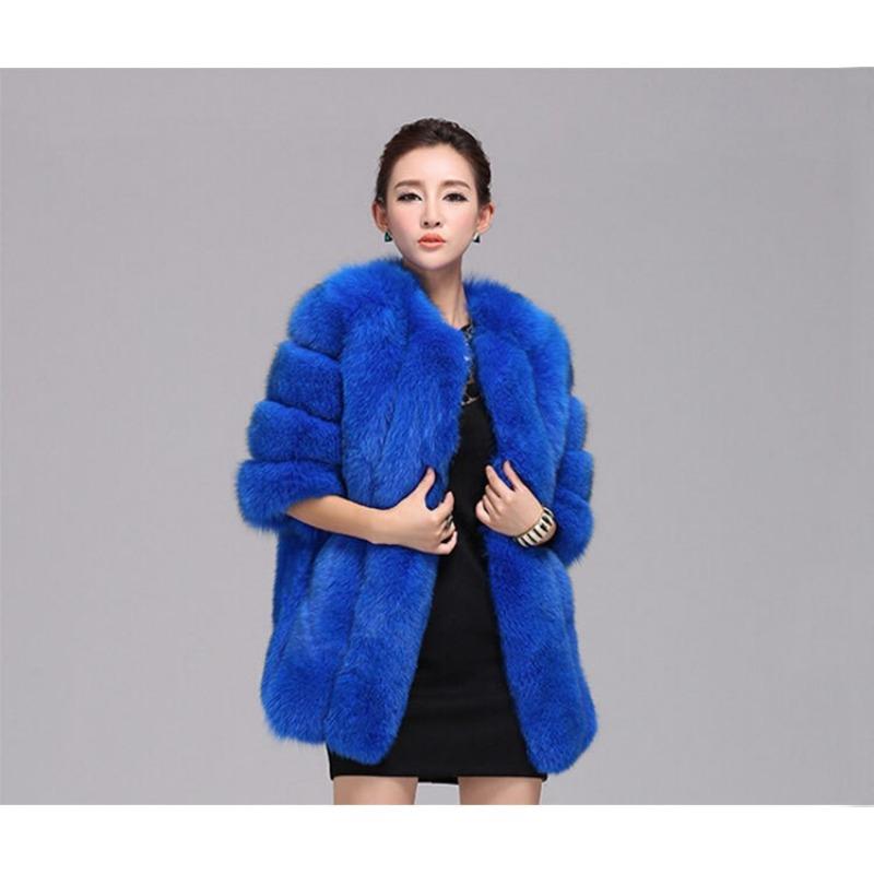 New Fox Fur Imitation Fur Coat Women In Long Temperament Celebrity Fur Fur One Women Winter Ladies Coat