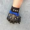 PU Leather Anti-slip Punk Cycling Gloves Skulls Gloves Half Finger Gloves Motorcycle Gloves