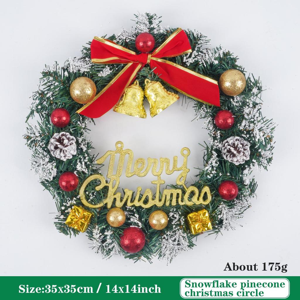 Sanda Holiday Decoration Set: Snowflake Gift Bag, Bell Tag, Bow, and Wreath Photography