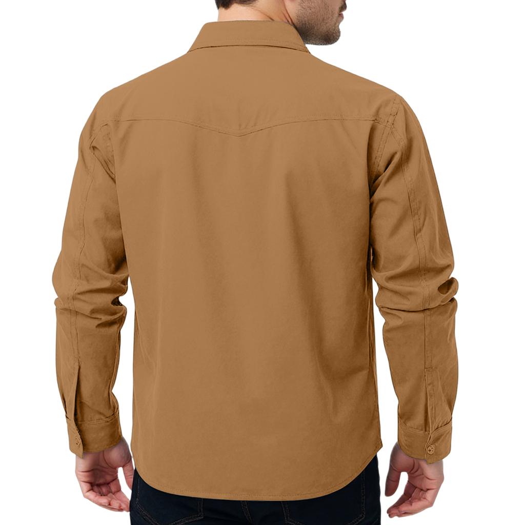 Men's Relaxed-Fit Casual Workwear Long-Sleeve Jacket Shirt