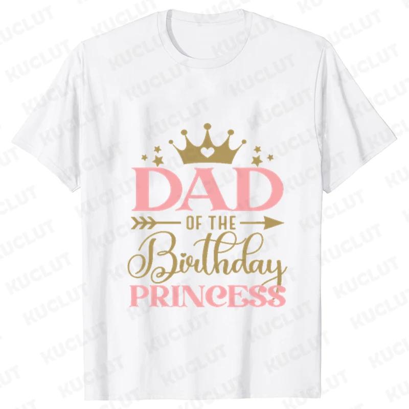Birthday Princess Girls Party T-shirt Family Gathering Matching Sibling Tees White Unisex Kids Clothing Crown Graphic Y2k Tops