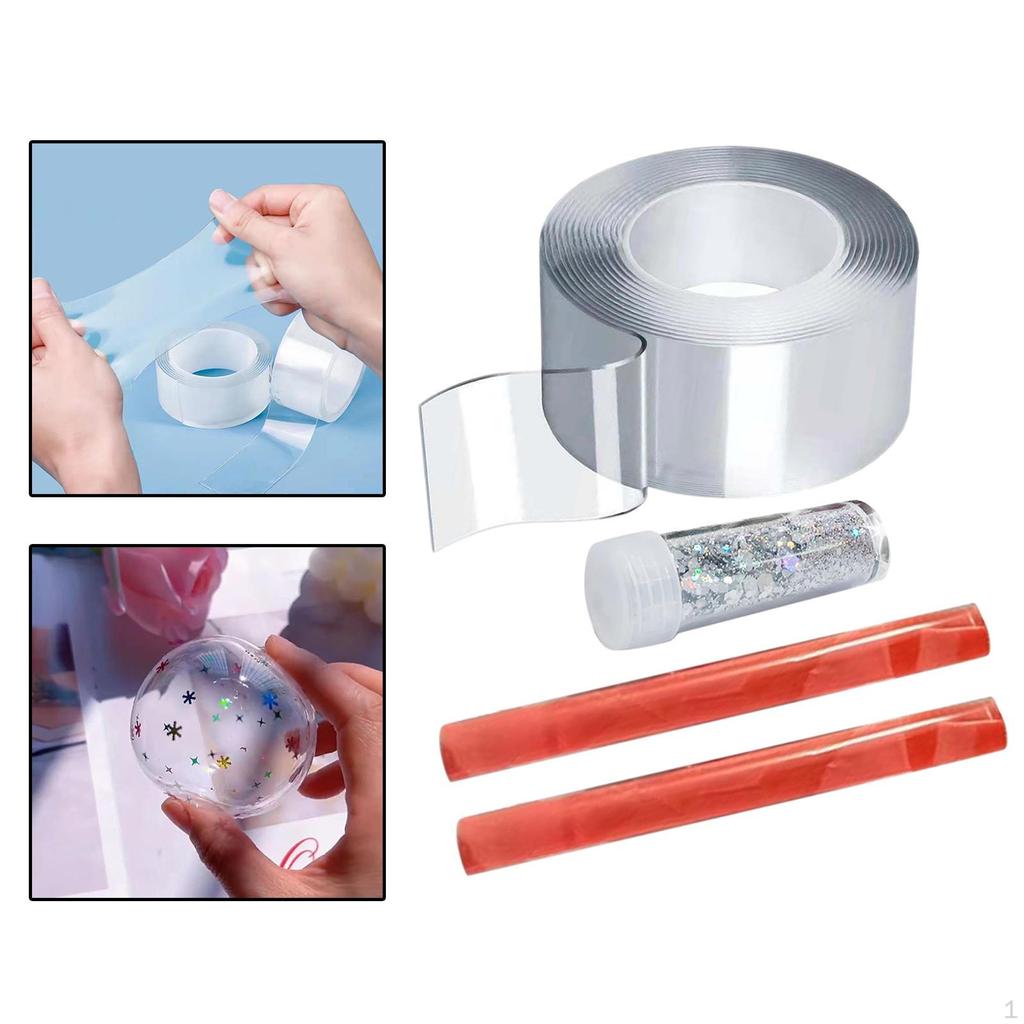 Blow Bubble Double Sided Tape with Sequin DIY Craft Waterproof Creative