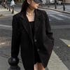 Spring and Autumn Women's Suit Collar Rhinestones Shiny Buttons Long Sleeve Loose Slim Top
