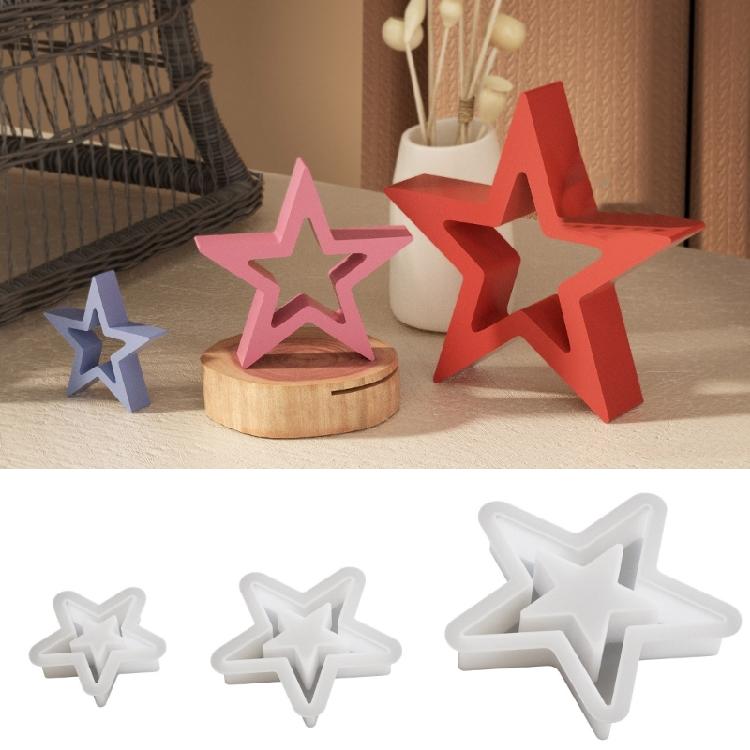 Modische Stabile Silikon-Sternformen Tragbar für Handgemachte Weihnachtsanhänger Elegante Ausgehöhlte Designs Einfach zu Verwenden