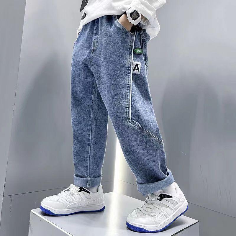 Boys' Jeans Spring and Autumn Pants Children's Loose Casual Handsome Boys' Pants Trendy