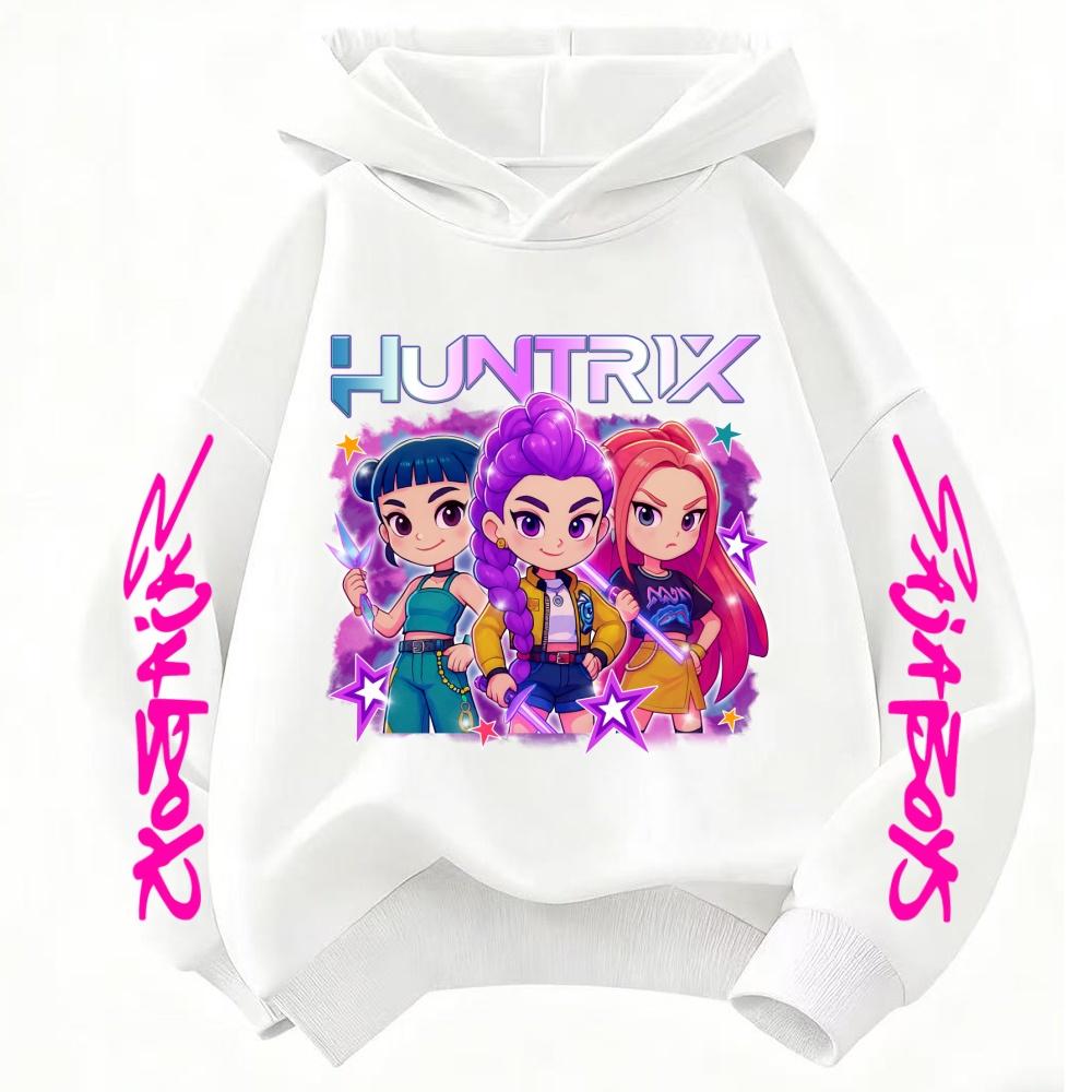 Niedliches Mädchen Kapuzensweatshirt Warm Rumi KPop Dämonenjäger Cartoon Kinder Mode warm Lässige Oberteile Lässige Baumwollkleidung
