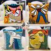 High Quality Picasso Abstract Cotton Pillow Cover Canvas Single-Sided Sofa Embroidery Cushion Cover For Living Room Home Decor