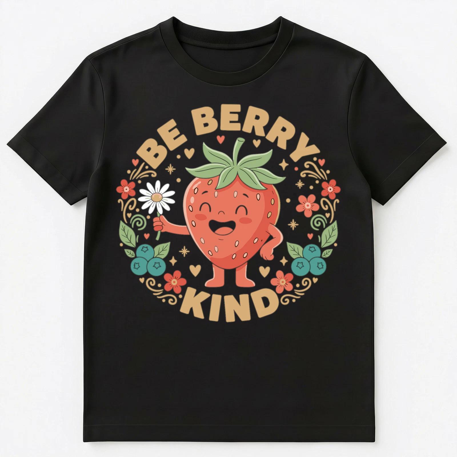 

Be Berry Kind Strawberry Cute Positive Quote Unisex T-Shirt XL