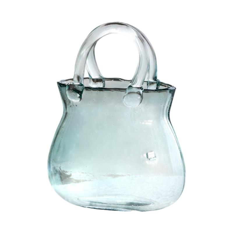 Verdickte Klare Glasvasen Handtaschenform Hülle Halten Blume Geeignet Für Haus Büro Dekoration Geburtstagsgeschenk