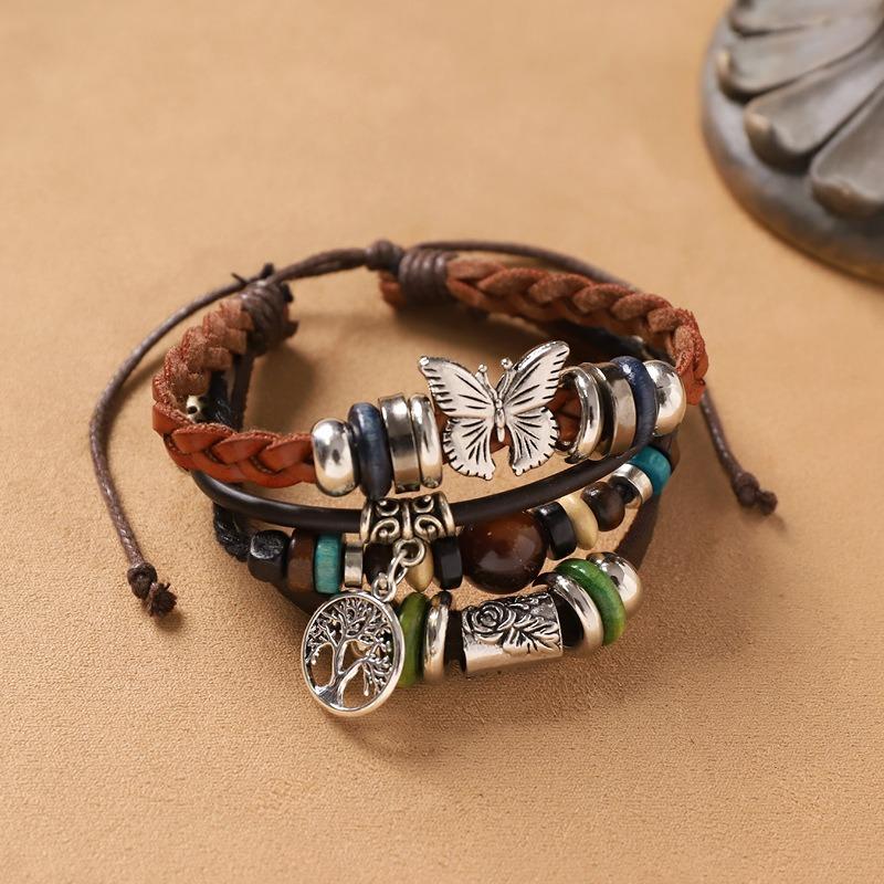 Handmade Bohemian Exotic Bracelet Retro Men's and Women's Woven Multi-layer Stacked Bracelet Niche Hand Rope