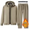 Autumn and Winter Austrian Fleece Sports Suit, Fleece Thickened Casual, Cotton Sweater Sweatpants Cardigan Zipper Top