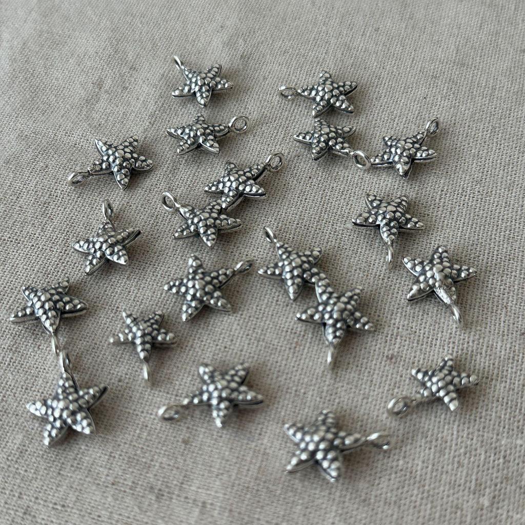 Handmade Thai Silver Starfish Spacer Beads Bracelet DIY Accessories