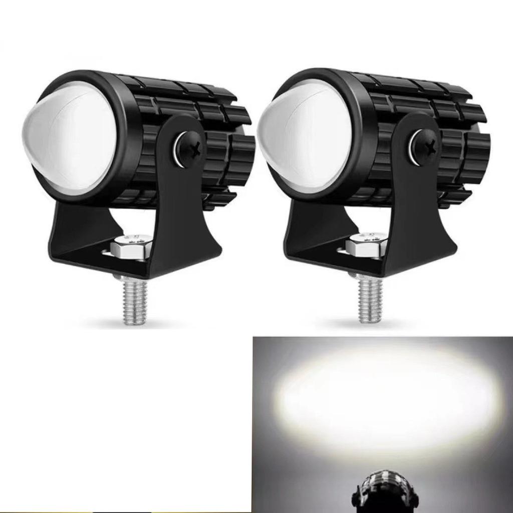 1/2PCS Universal Dual Color Spotlights Motorcycle LED Headlight Mini Driving Light Motorbike Truck Trailer Off-road Accessories