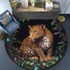 Runder Leoparden-Teppich, Teppich für Wohnzimmer, Schlafzimmer, Sofa, Spielzimmer-Dekor, Rutschfeste Fußmatte