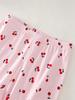Girls Pajama Set, Breathable Cherry Print Sleepwear, Cute Cozy Loungewear for 8-12 Years